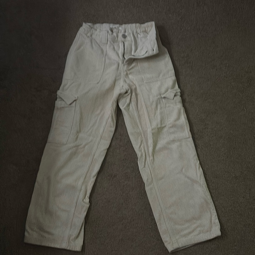 PACSUN White Elastic Waist Cargo Pants